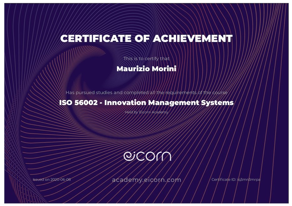 Maurizio Morini - ISO 56002 Innovation Management System